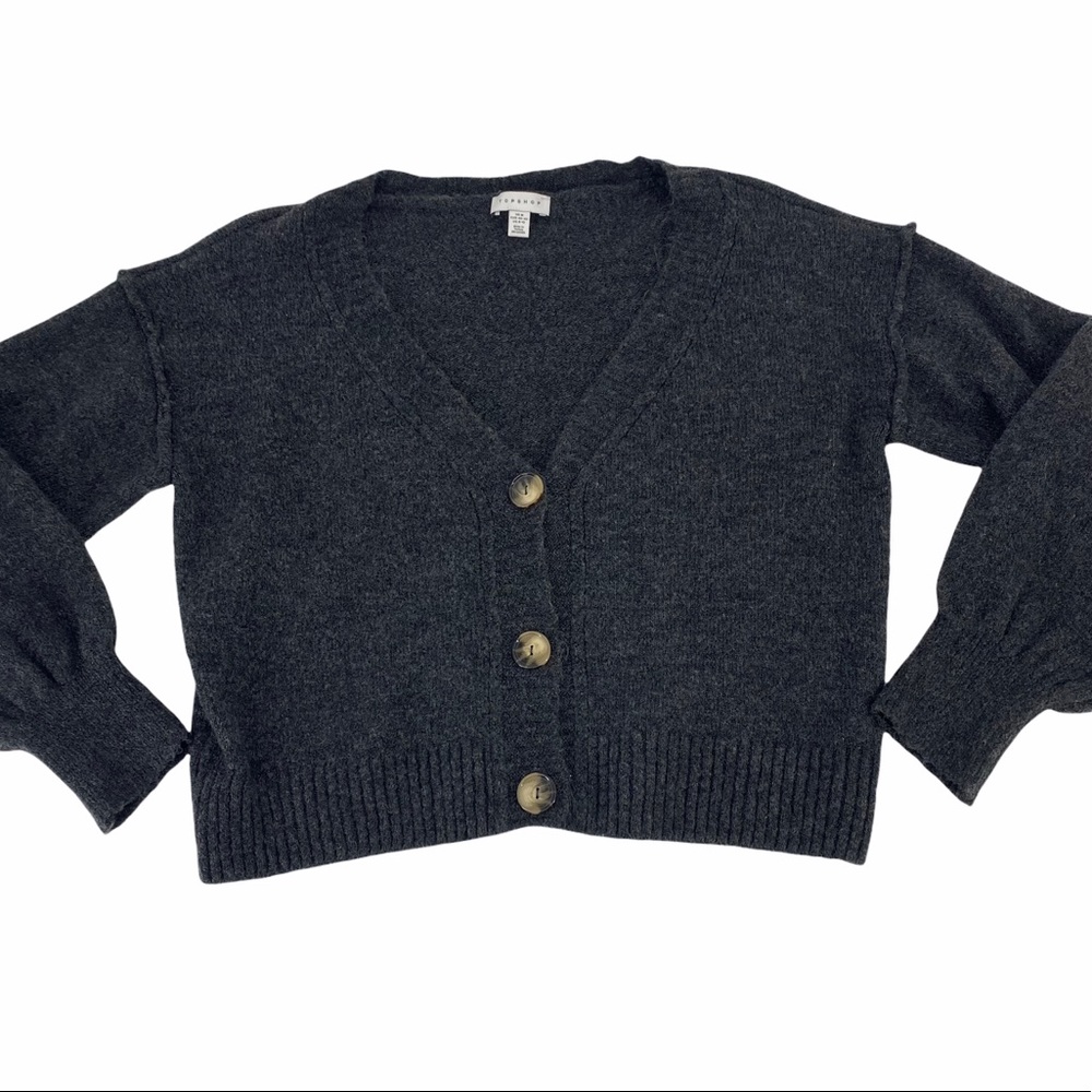 Top Shop charcoal crop cardigan sweater Medium